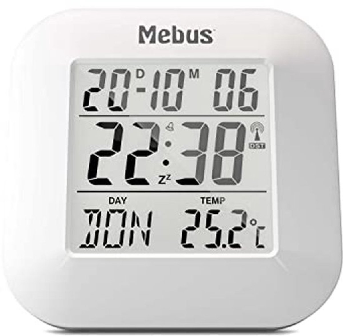 Digitale Draadloze Wekker met Thermometer, Datumweergave en Verlichting - Snooze-Functie