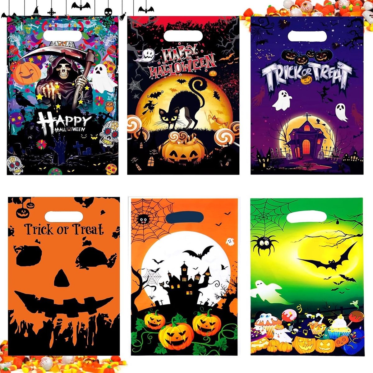 Feestzakken voor kinderverjaardagsfeestjes - Kleurrijke geschenkzakken voor Halloween (40 stuks)