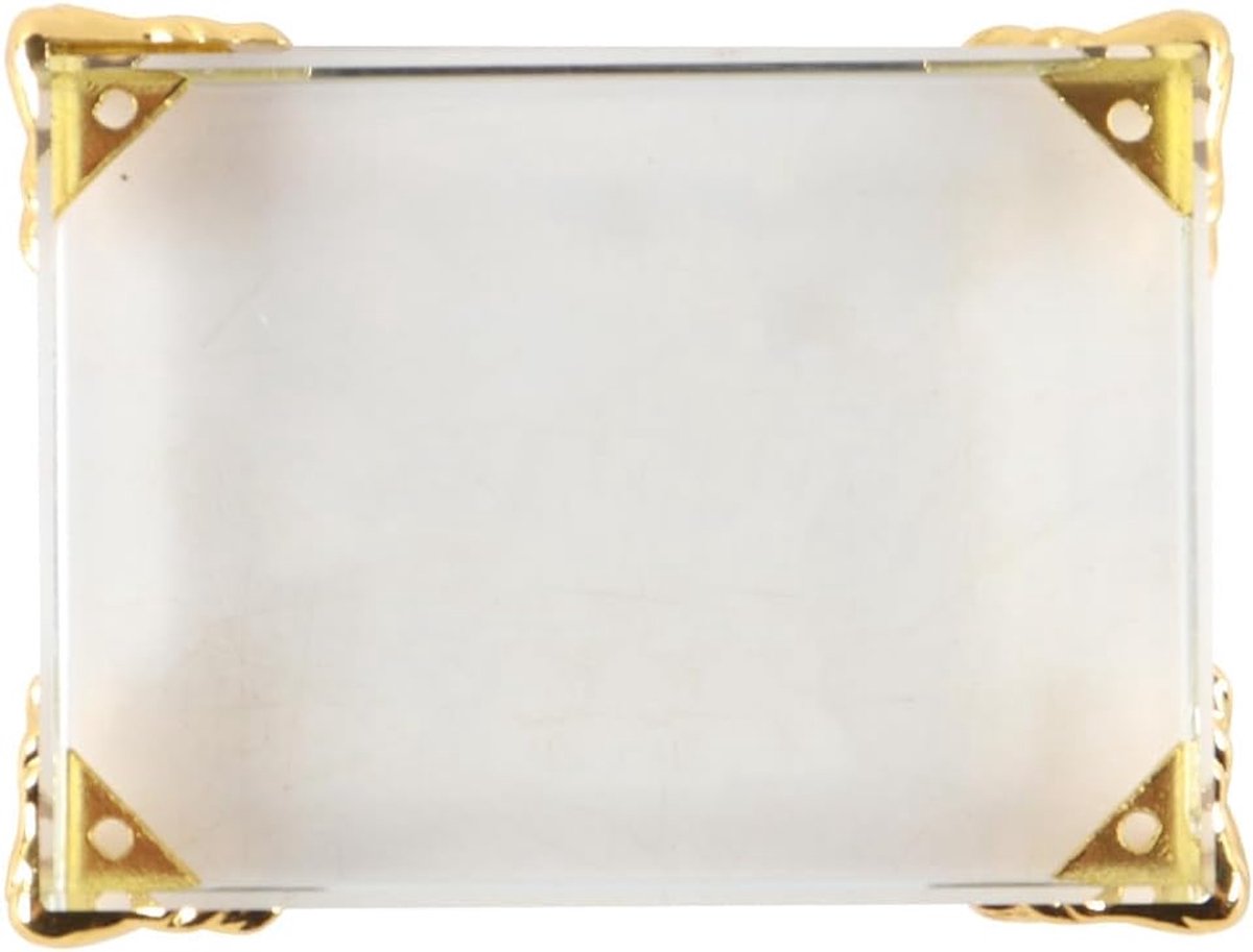 Kristallen transparante glazen basis met metalen steunpoten Creatieve displaybasis voor sculpturen, trofeeën, sieraden, verzamelobjecten en artefacten