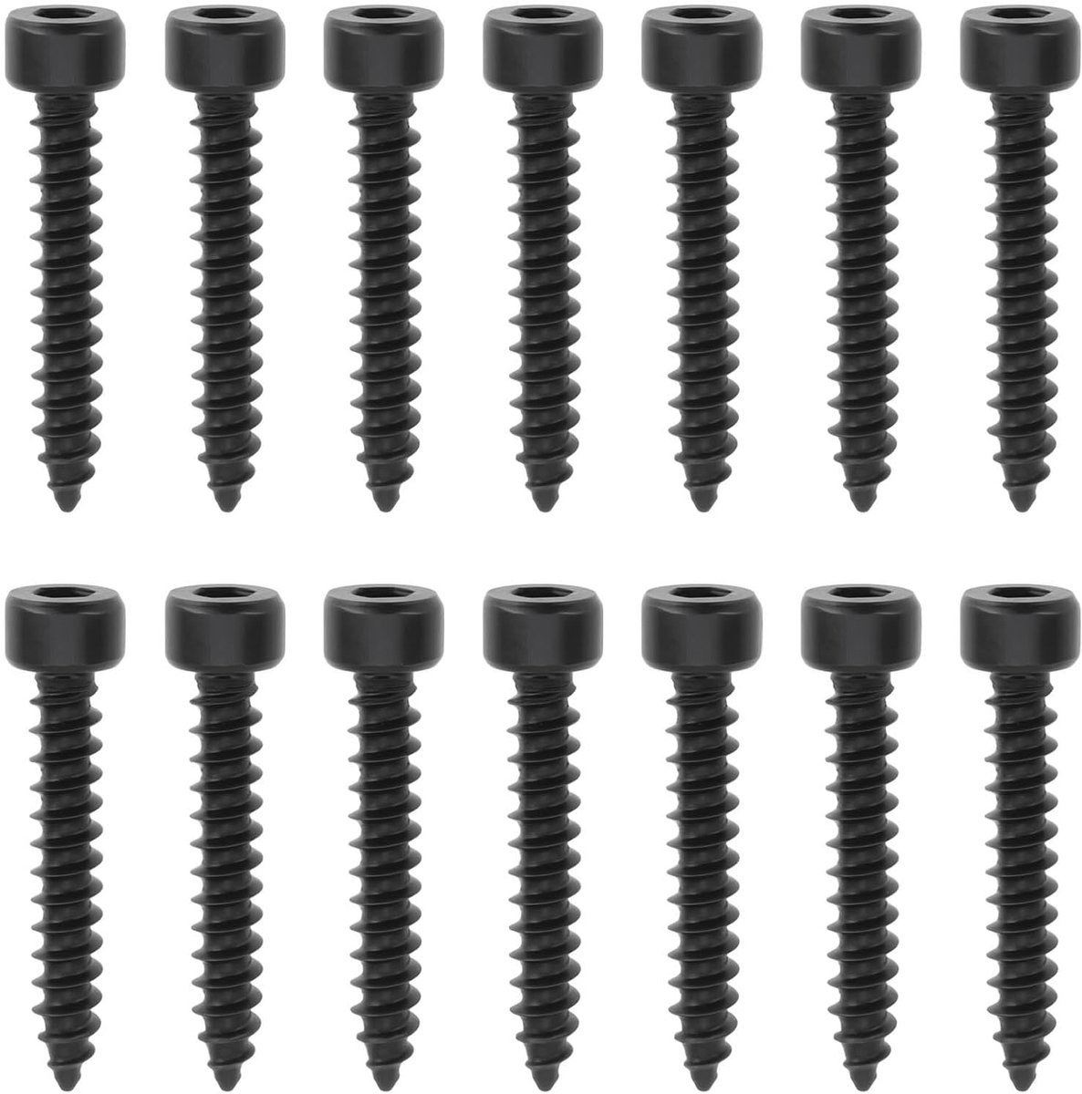 30 stuks M4 x 25 mm zeskantige socket zelftappende luidsprekerschroeven compatibel met Monacor MZF-8616 zwart