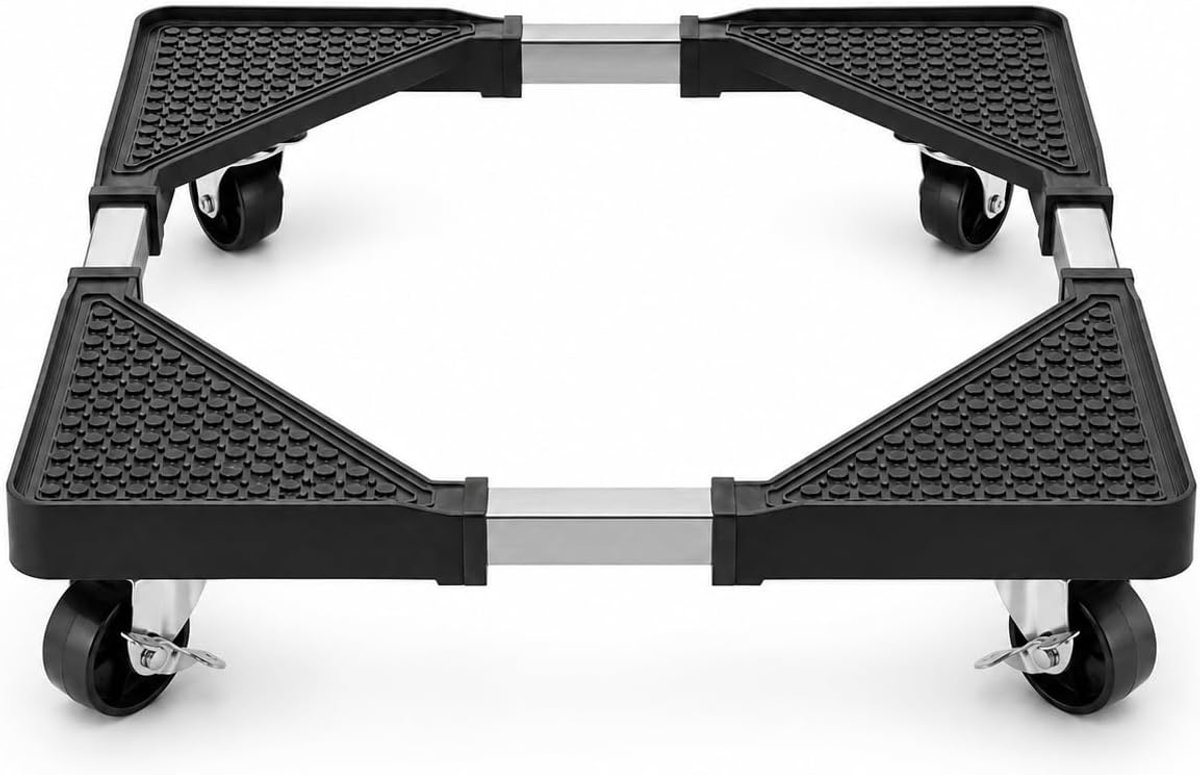Wasmachineronderstel met wielen, beweegbare koelkaststandaard, verstelbare wasmachinerstandaard, verstelbare droogsokkel, 40-66 cm, voor droger, koelkast