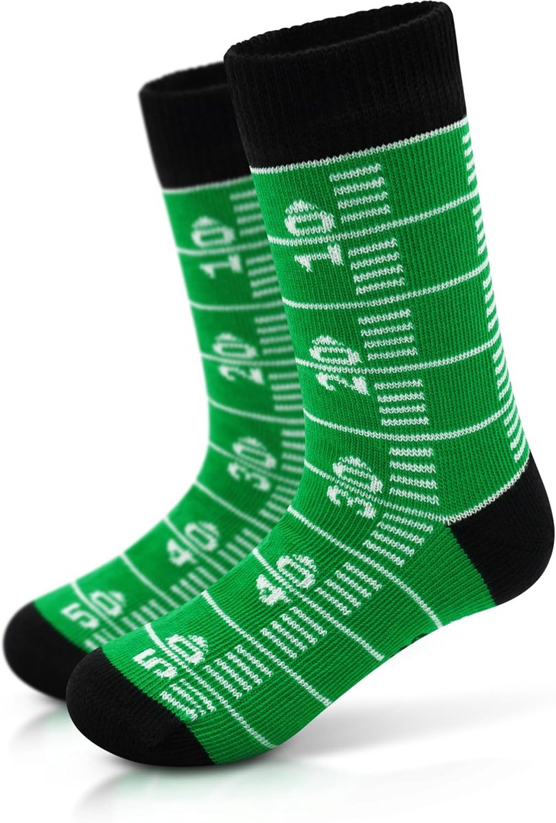 40YARDS American Football Babysokken | Speelveld Groen-Wit | EU 20–23