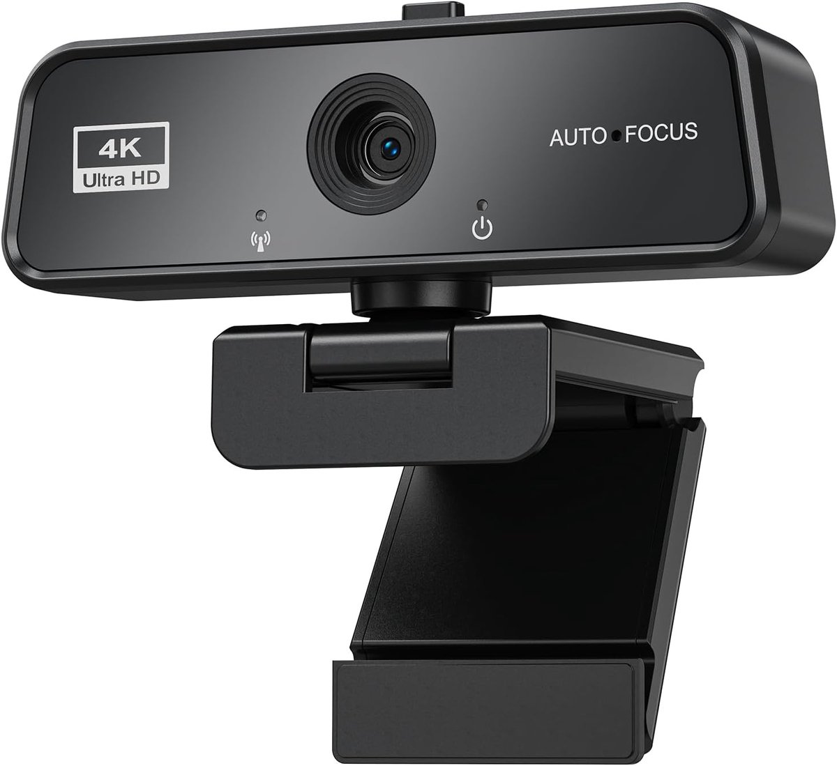 4K webcam met autofocus, Ultra HD streamingcamera met geïntegreerde microfoon en automatische lichtcorrectie, 360° draaibare pc-camera voor laptop, monitor, zoom, teams