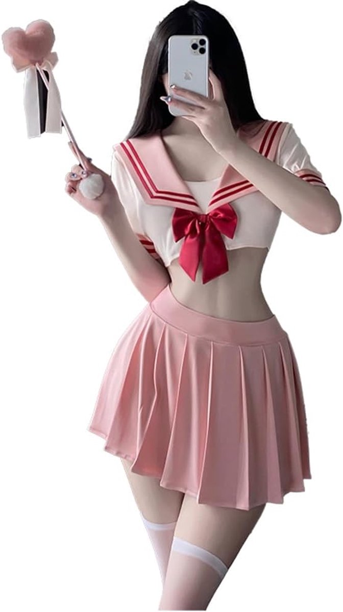 Cosplay-kostuum voor dames, Japanse student, mini-matrozenpak, lingerie