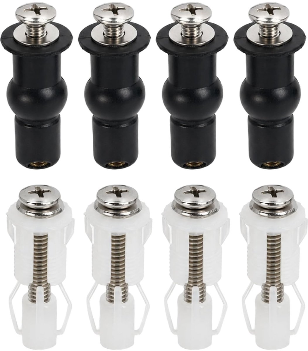 WC-bril bevestigingsset 8 stuks - rubbere expansieschroeven - duurzame materialen - stabiele bevestiging - ShopVlot
