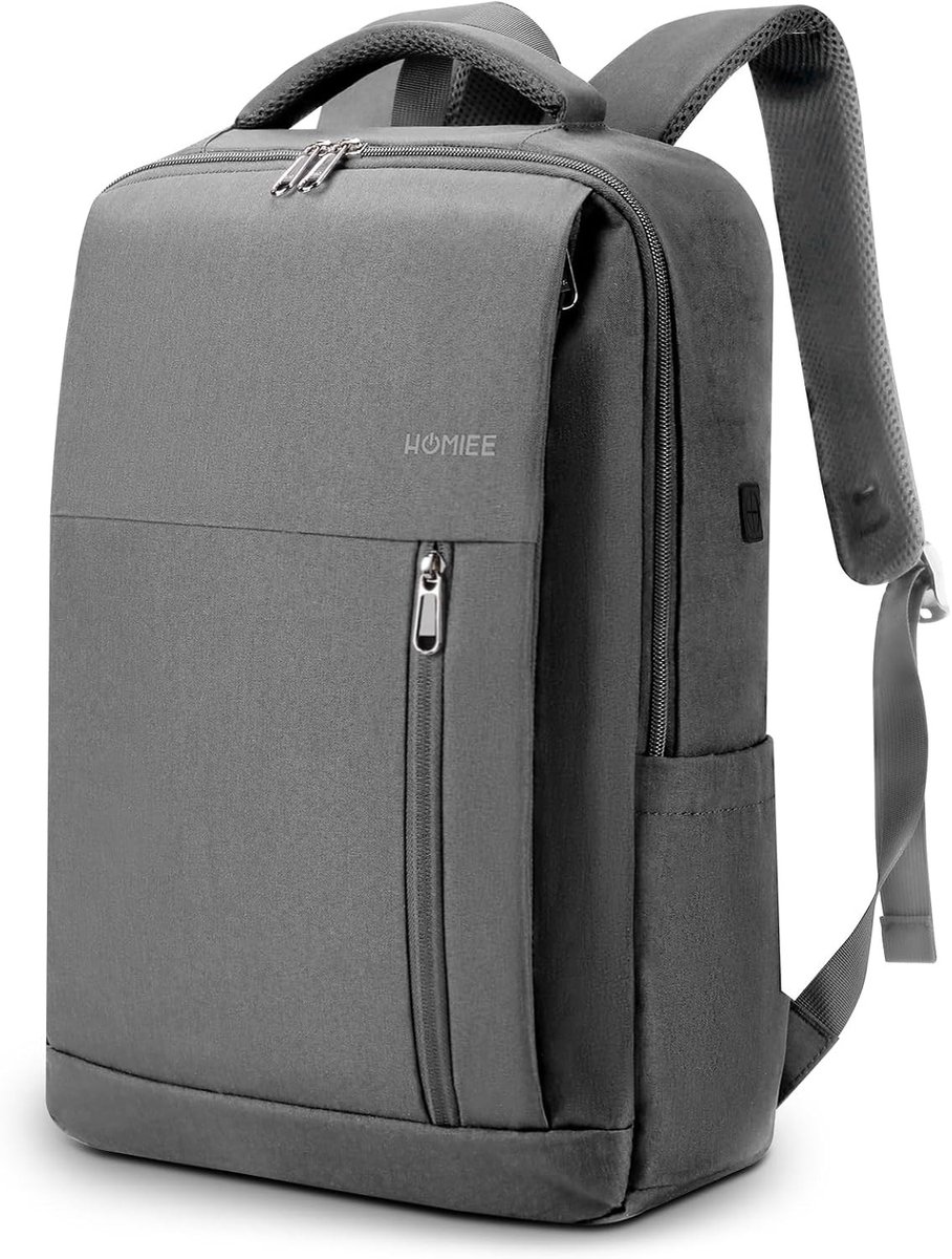 Laptop rugzak 17.3 inch - Grijs - 17,3 inch - Polyester Laptoptas met Diefstalbescherming - Voor Heren en Studenten