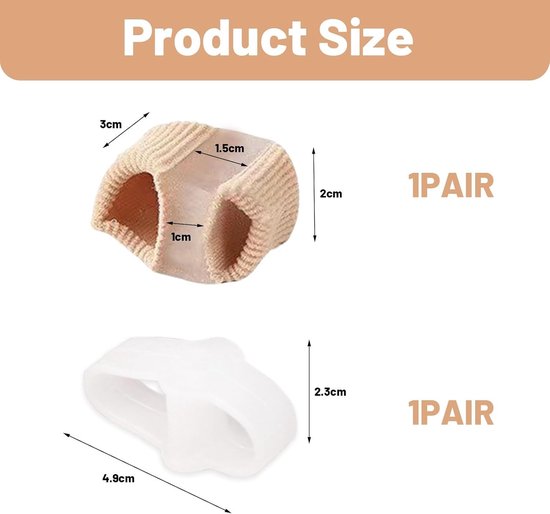 Pack van 2 Gel Bunion Correctors en Soft Spacers voor Grote Tenen, Voetcorrectie, Klauwteen en Comfort voor Mannen en Vrouwen — afbeelding 5