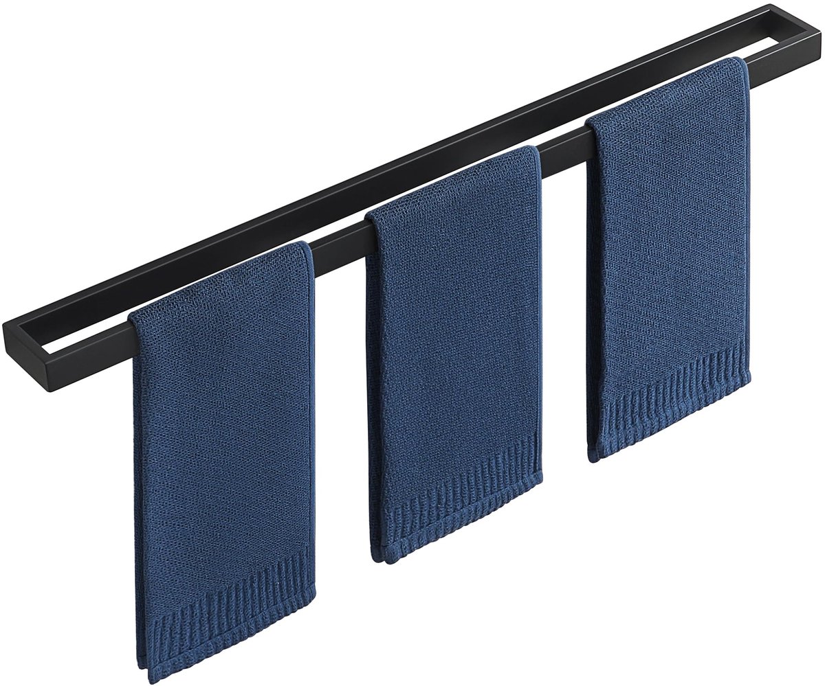 Handdoekhouder 80CM - Zwart Roestvrij Staal - Wandmontage - Perfect voor badkamer en keuken - ShopVlot
