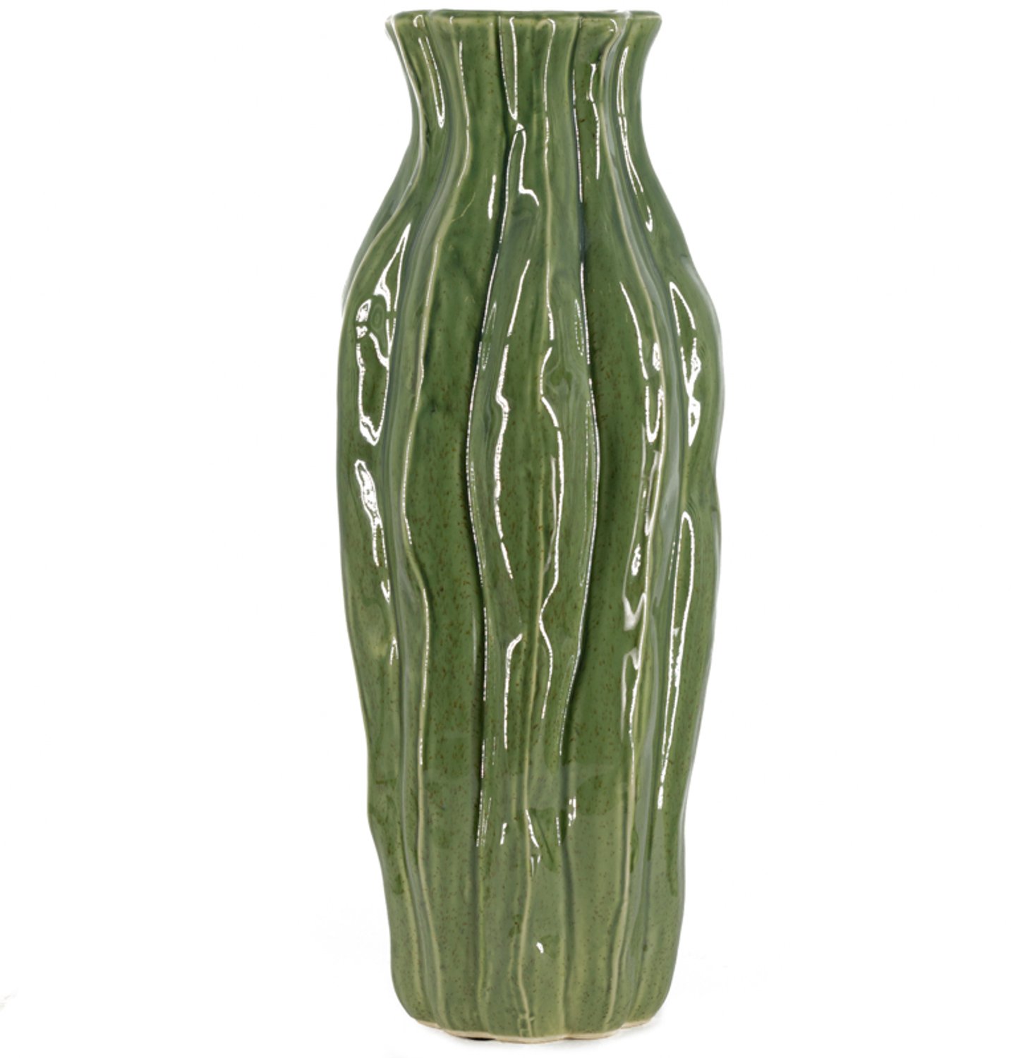 Aardewerk vaas Trunk L groen
