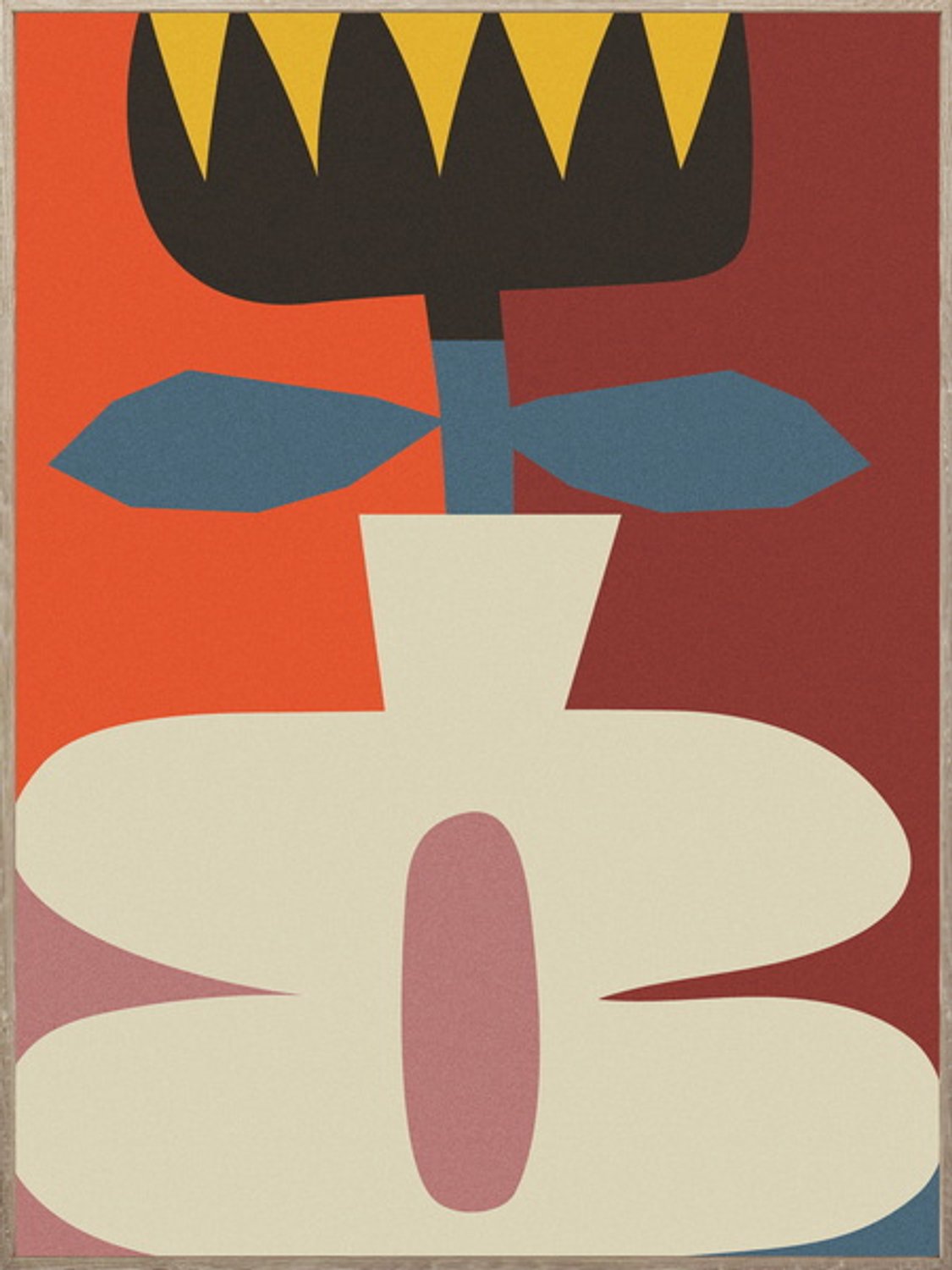 Poster in frame abstracte bloemen 45x60cm
