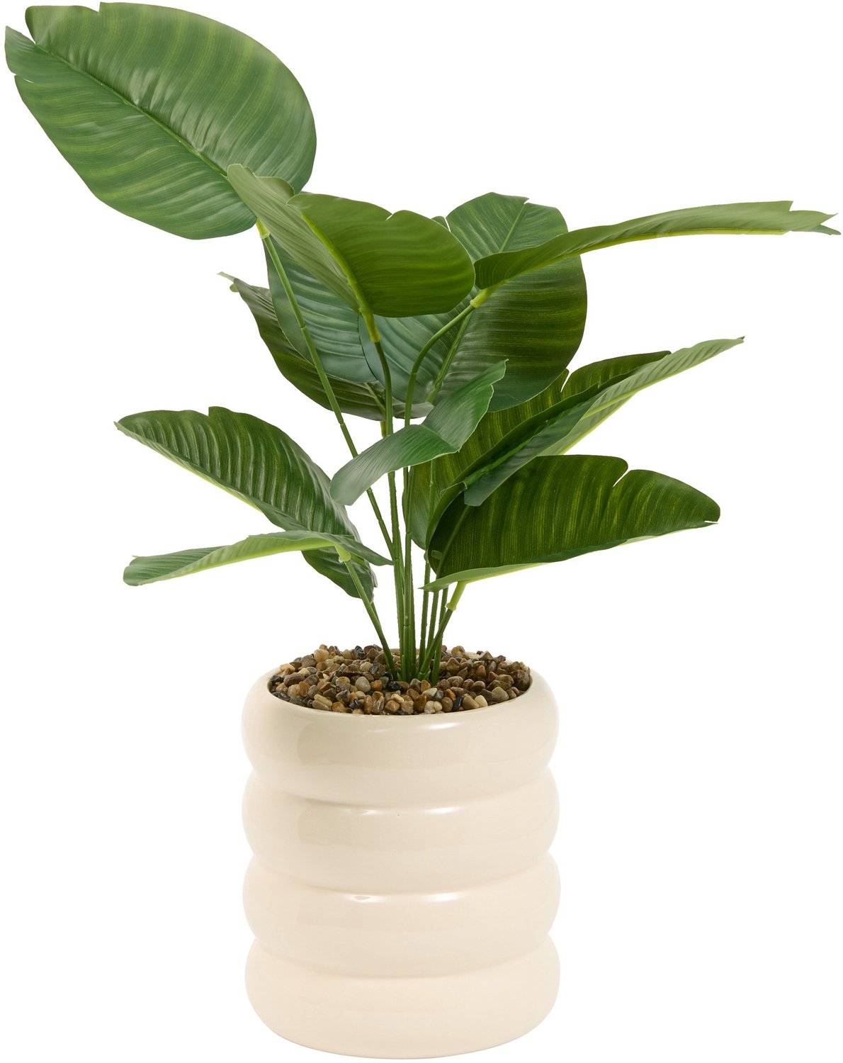 Atmosphera Kunstplant Poolside Strelitzia met keramieken pot - Ø14xH45cm - Wit