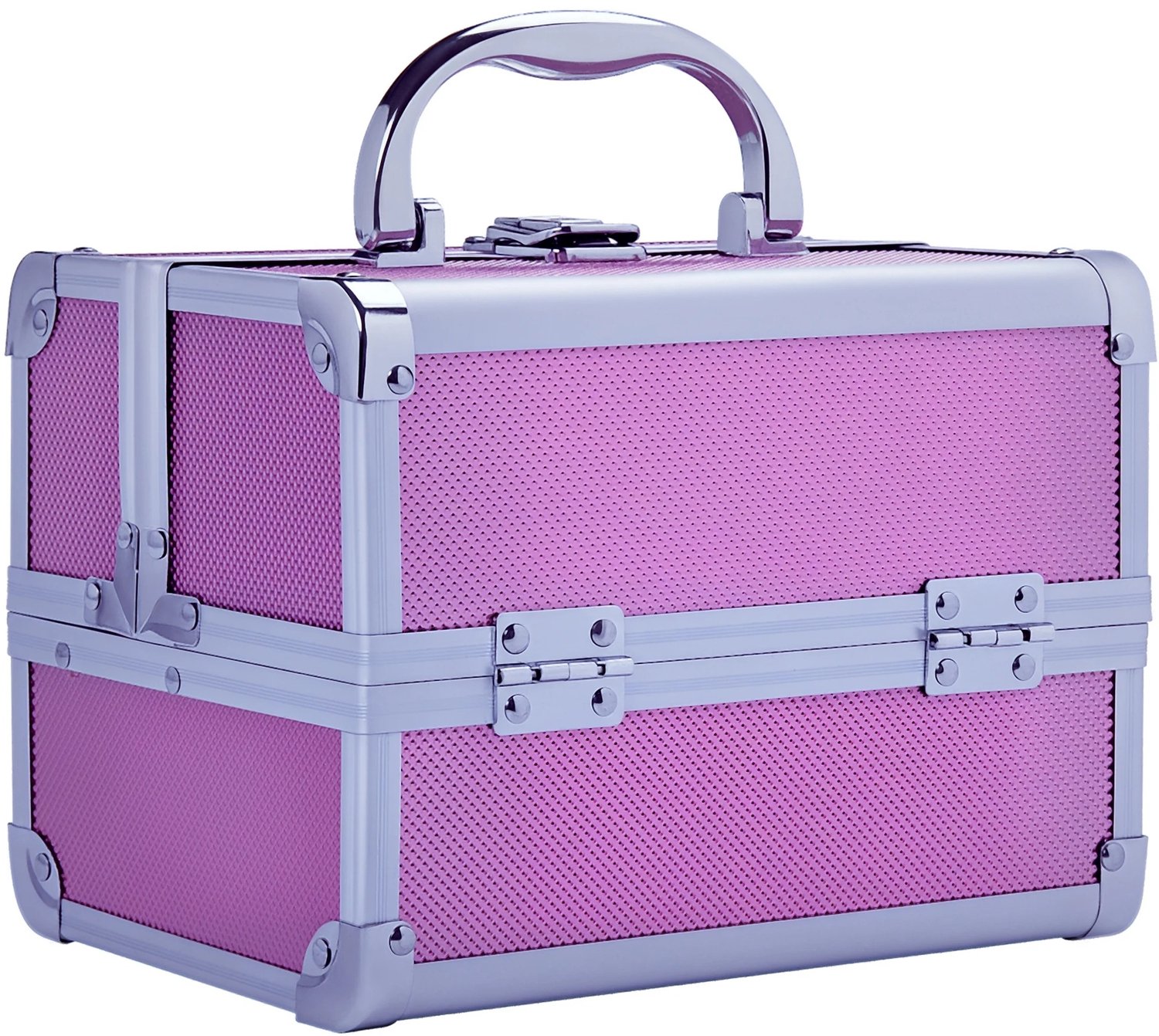Atlasyx make up organizer - Tas - Koffer - Cosmetica - Visagie - Beauty - Met spiegel - Opvouwbaar - 20 x 15 x 15 cm - Roze