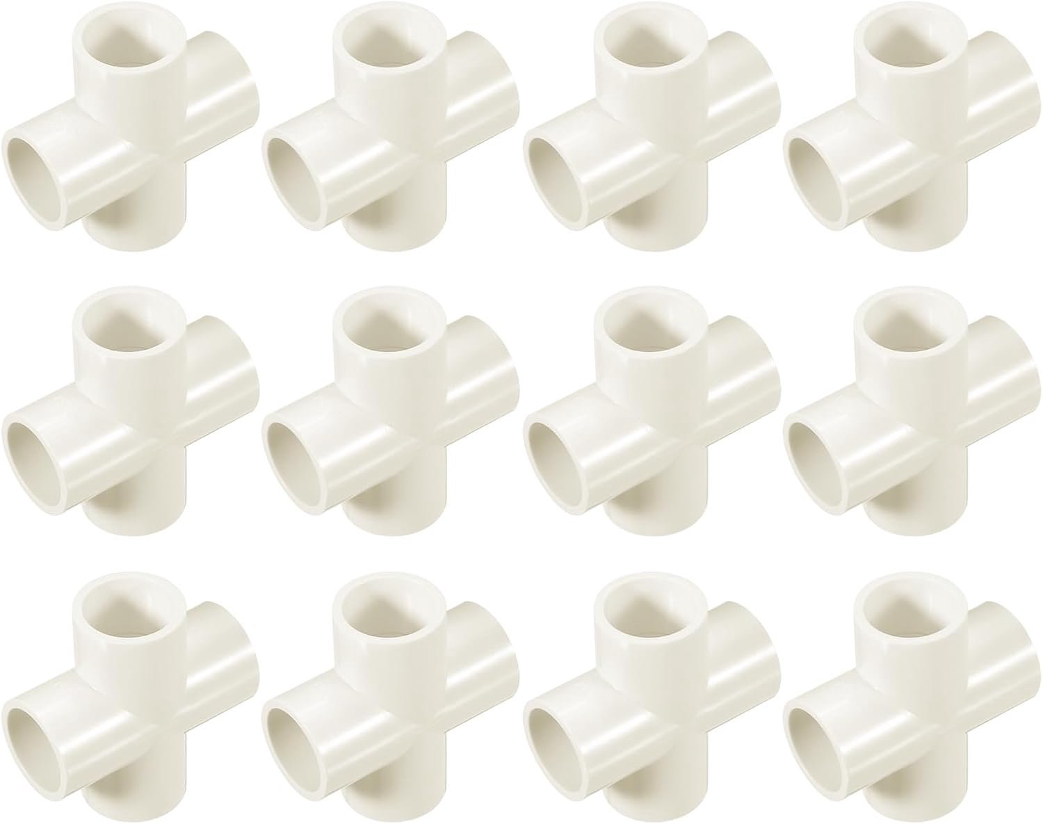 PVC-kruisverbinding 2,5 cm - 4-weg pvc-koppelingen - voor irrigatiesystemen - 12 stuks - ServiceTopper