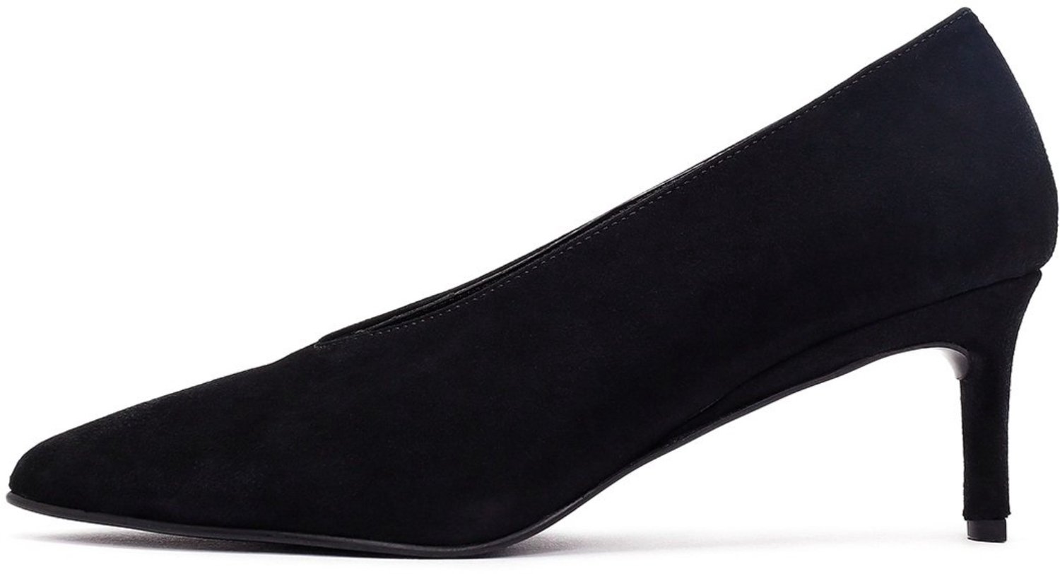 DERIMOD Heeled Shoes Suede Leather Heeled Shoes