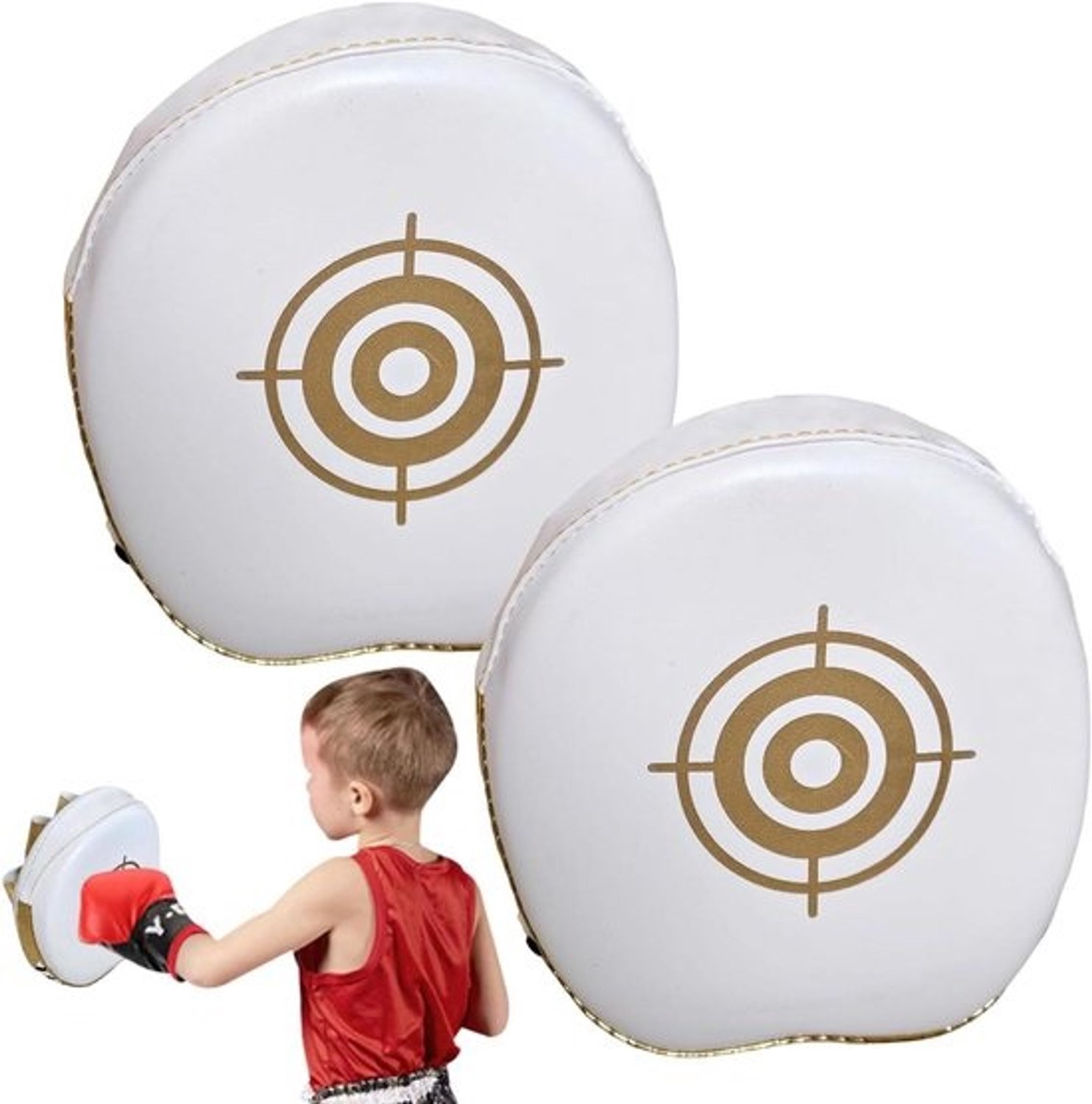 Bokspads Training - Boks Doel Pads - Vechtsport Workout - Ergonomisch Ontwerp - 17 x 16 x 9 cm - Goud