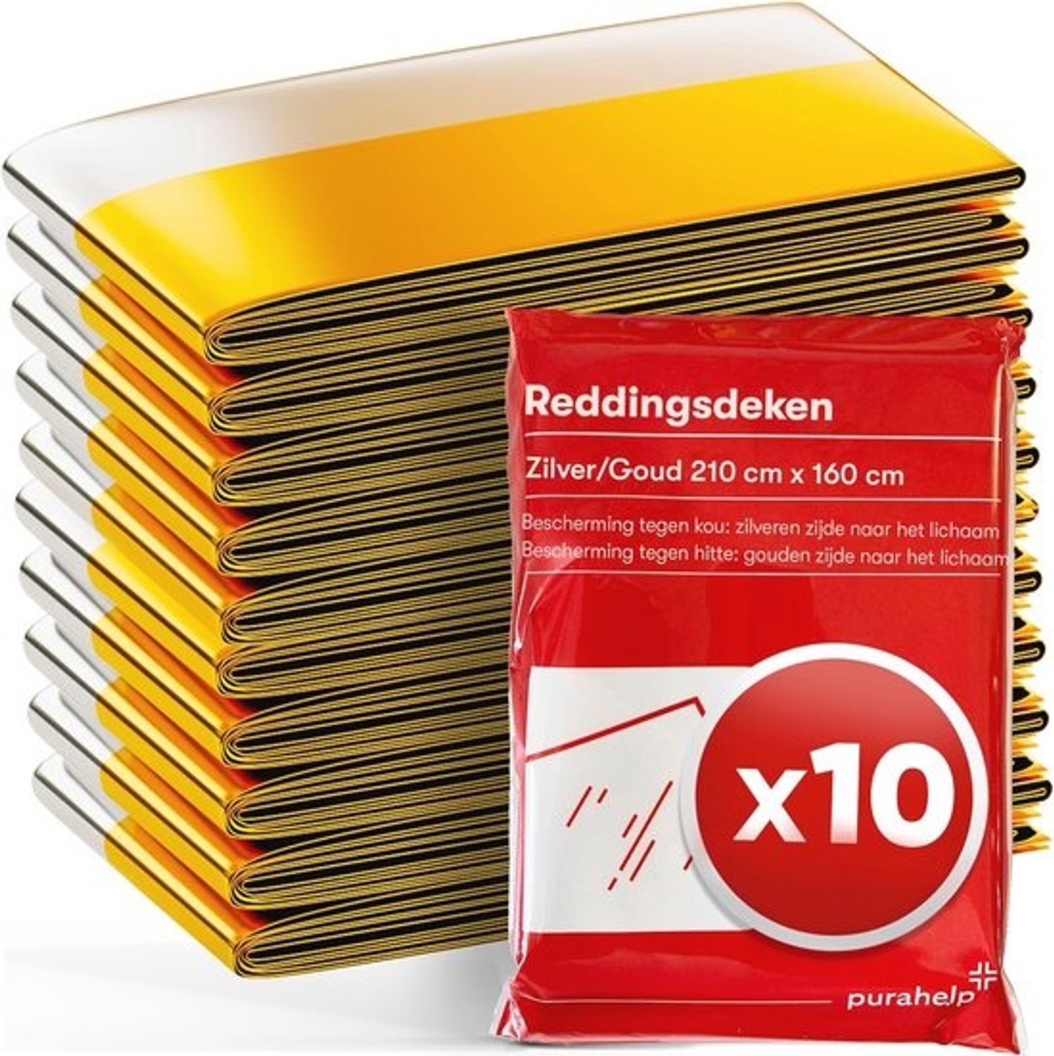 Thermische reddingsdeken, 10 stuks - Compacte nooddekens voor eerste hulp, outdoor en auto
