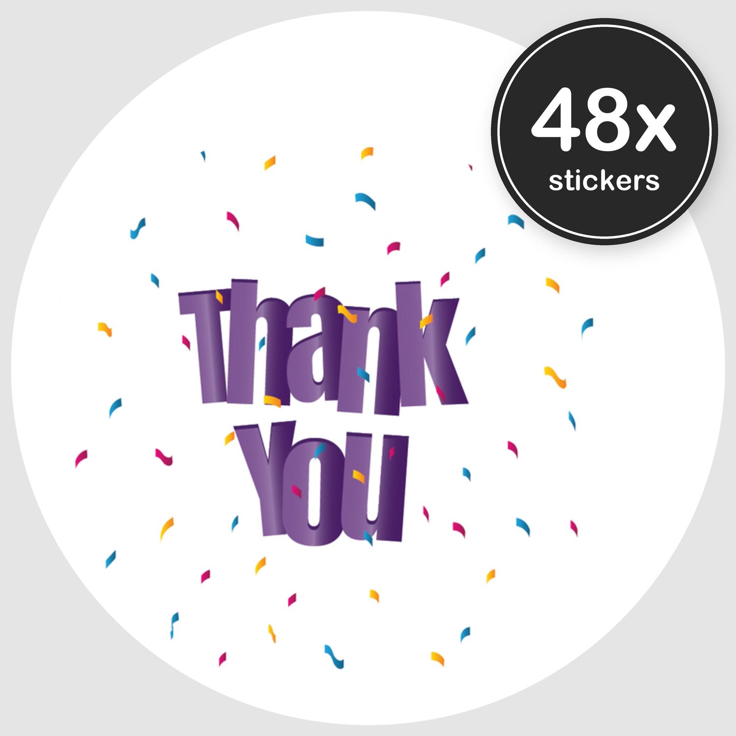 Sluitstickers Bedankt - 48 stuks - Rond 30 mm - Bedankt Stickers - Sluitzegel Envelop - Design 026