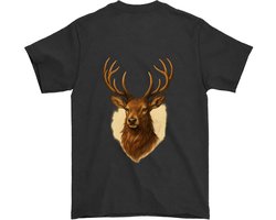 Stoer Herten Shirt – Majestueuze Hertenkop met Antlers – Natuurlijke Outfit – Unisex T-Shirt voor Dames & Heren – Origineel Cadeau