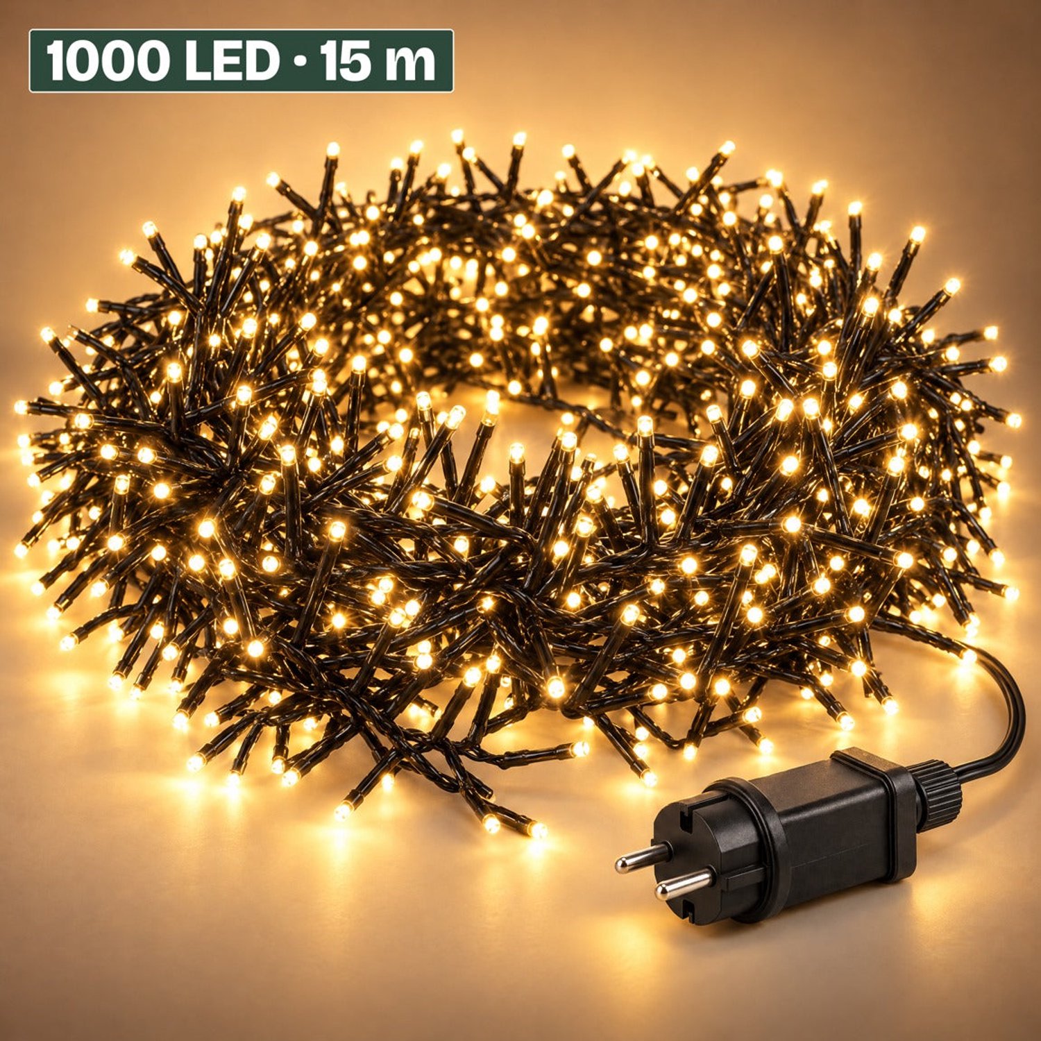 Levano Kerstverlichting Buiten - 1000 LED 15 m Warm Wit - Kerstboomverlichting - Clusterverlichting - Kerstlampjes - Lichtsnoer Binnen en Buiten - Lichtslinger Binnen - Kerstlichtjes - Buitenverlichting Kerst - LED Kerstverlichting met Timer