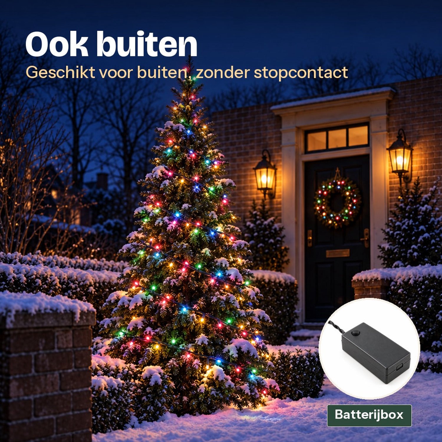 Levano Kerstverlichting Multicolor 192 LED 15 m - Lichtsnoer voor Binnen en Buiten - Kerstlampjes op Batterij - Kerstboomverlichting - Kerstversiering - Lichtslinger - Kerstlichtjes - LED Lampjes - Lichtjes Slinger op Batterijen - Lichtketting – foto 5