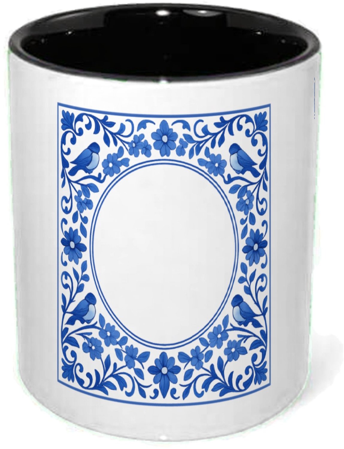 Pennenbak Een ronde botanische omlijsting rond een korte boodschap ove - keramiek, Ø 8,8 cm - bureau, kantoor, accessoires | cadeau
