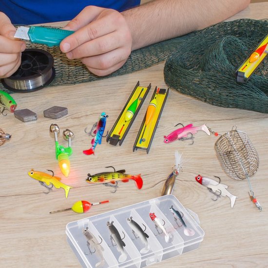 Vis Crankbait Jigkoppen - Zoals Afgebeeld - 11 Stuks - Rubber Vishaas met Scherpe Haken - Voor Roofvissen — afbeelding 3