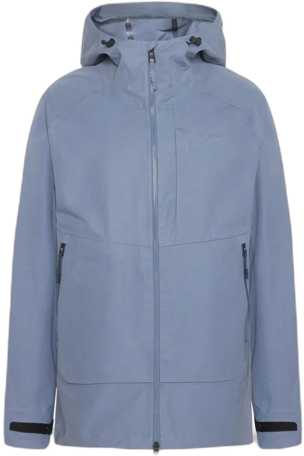 Waterdichte jas met capuchon en volledige rits KnowledgeCotton Apparel Vent canvas 270 shell Vintage Indigo