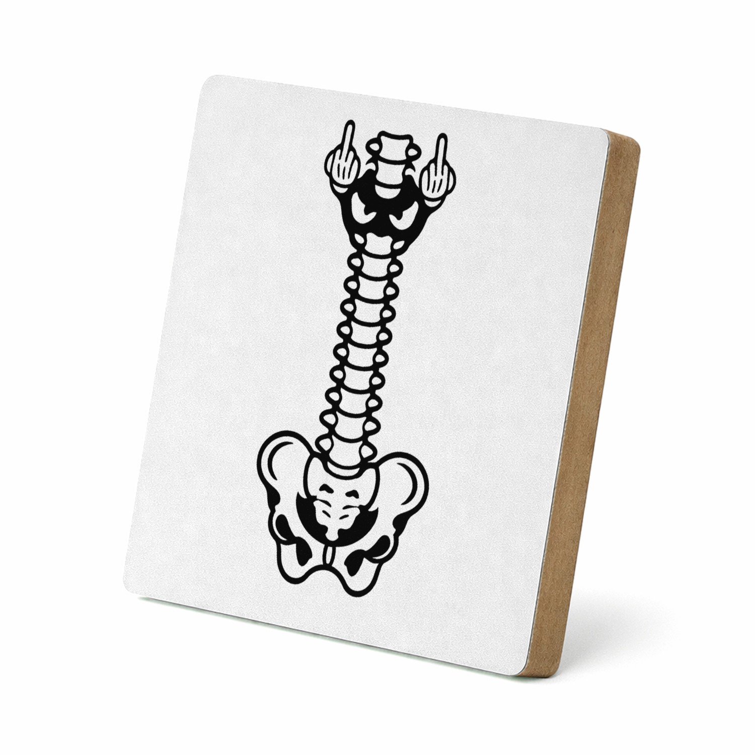 Mr Cadeautjes MDF staande fotolijst 15,2 x 15,2 - design Humoristische lichaamsgrap met een andere verticale anatomis | cadeau Wit