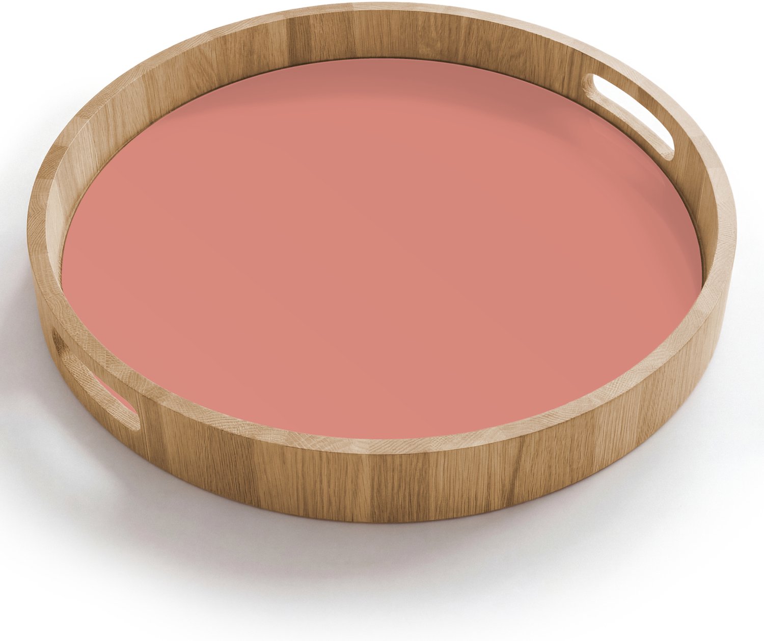 Dienblad rond 40x40 cm - Schootdienblad hout - Earthy - Rose - Koraal - Borrelplank rechthoek - Plateau houten dienbladen