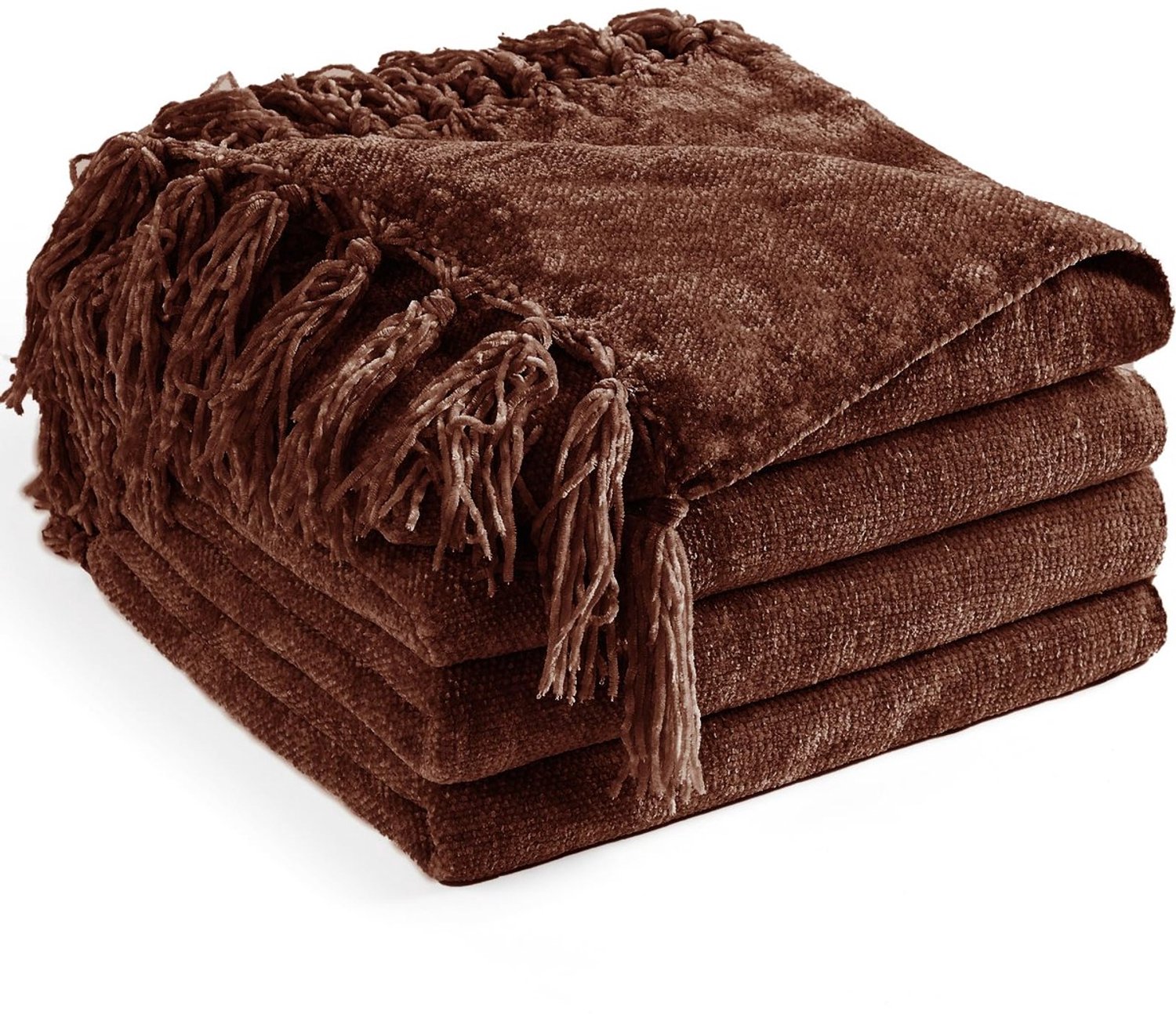 Duraxl Plaid - Chenille - Donkerbruin - 127 x 152 cm