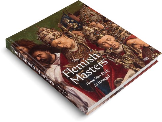 Boekomslag van The Flemish Masters, met een gedetailleerde afbeelding van figuren met rijkelijk versierde kronen.