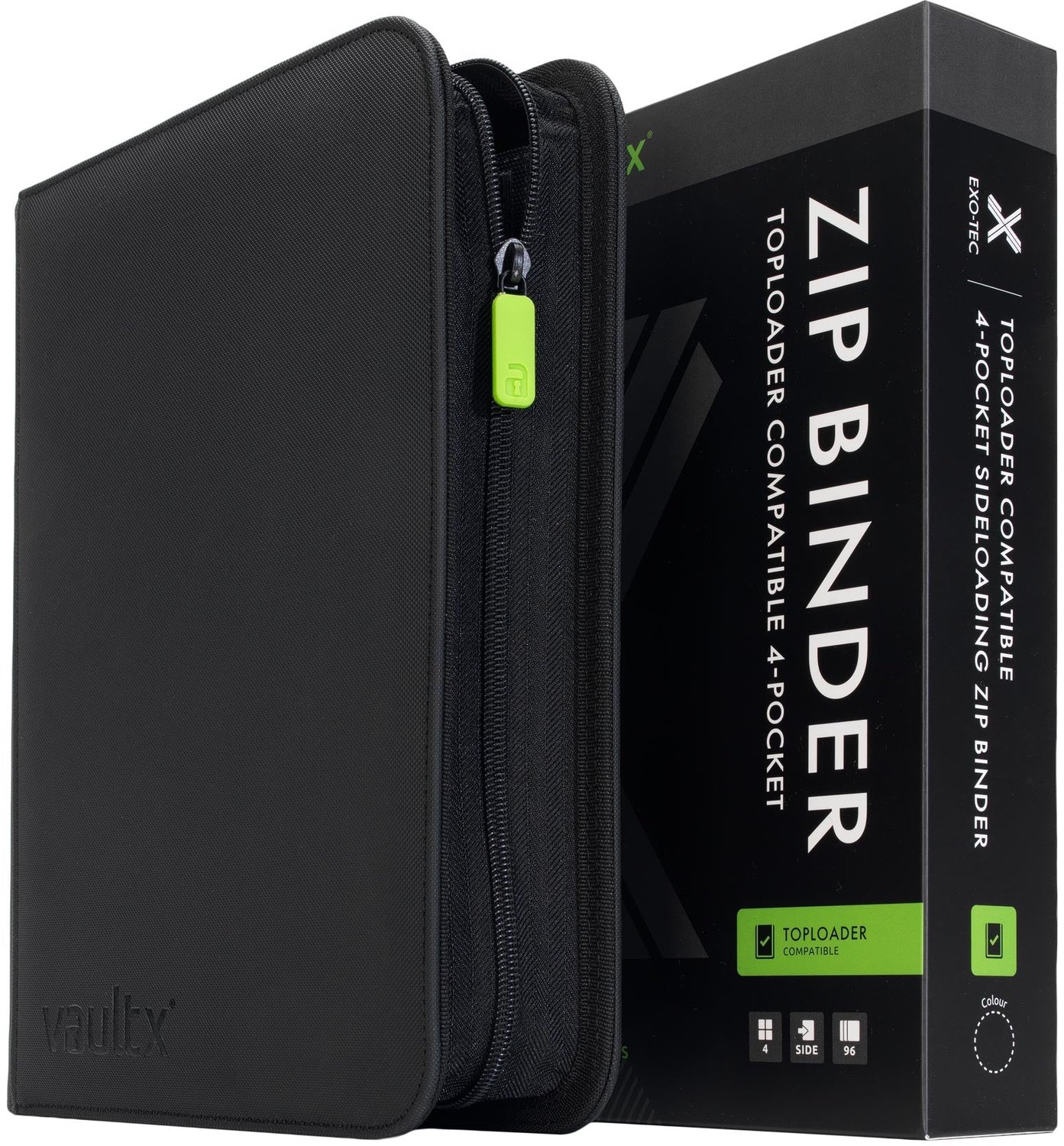 Vault X Exo-Tec® Zip Binder voor Toploaders – Verzamelmap - 4 Vakken/96 Kaarten