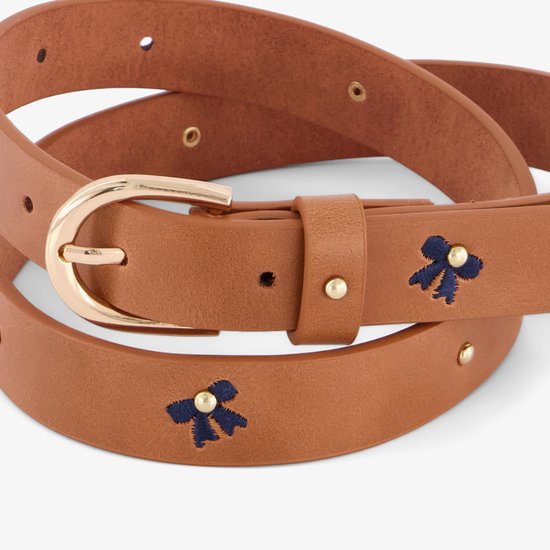 Meisjes riem bruin met strikjes - Maat 65
