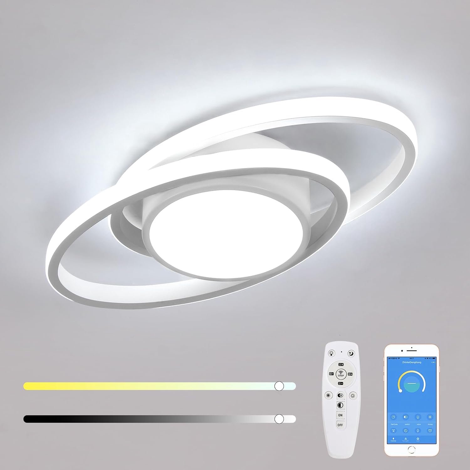 Riserva - Modern, Eenvoudig - Plafondlamp - Wit - 3-lichts - Aluminium+Acryl+IJzer+Silicone - Studiekamer, Slaapkamer, Keuken, Woonkamer, Eetkamer