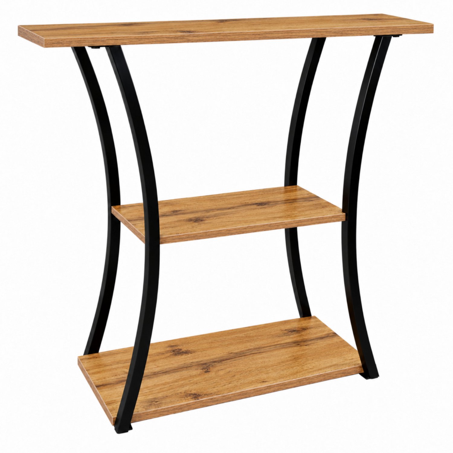 BEGRYF Consoletafel - 3 niveaus - eiken/zwart - 80x30x80 cm