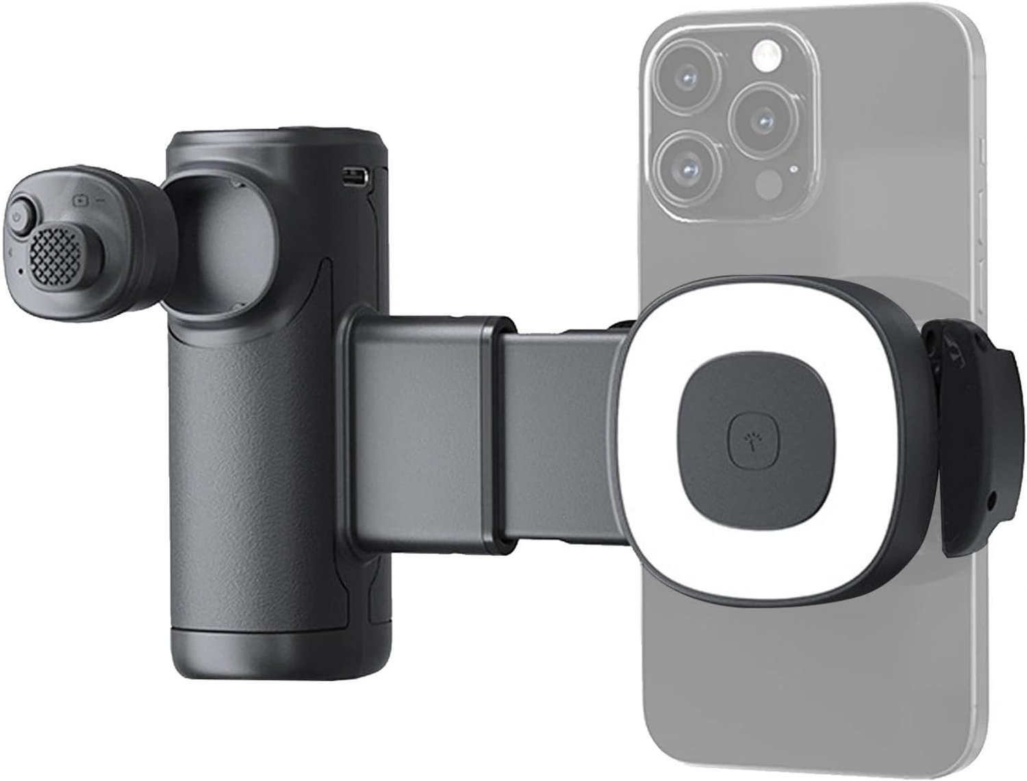 Smartphone Handgreep met Afneembare Bluetooth Afstandsbediening, Type-C Opladen, Mobiele Fotografie Grip voor iPhone en Android Smartphones