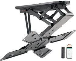 TV Plafondbeugel Voor Televisies, Elektrisch Zwenkbaar + Smart Home Integratie, VESA Beugel tot 400x400 Voor LCD/OLED TV, Monitor, Display, Smartboard, 23-55inch + 30KG - Zwart