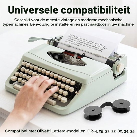 Nylon Typewriter Straps voor Universele Vervangingen, 8 m Spoel, Geschikt voor Olivetti GR4 en Kantoorbenodigdheden — afbeelding 4