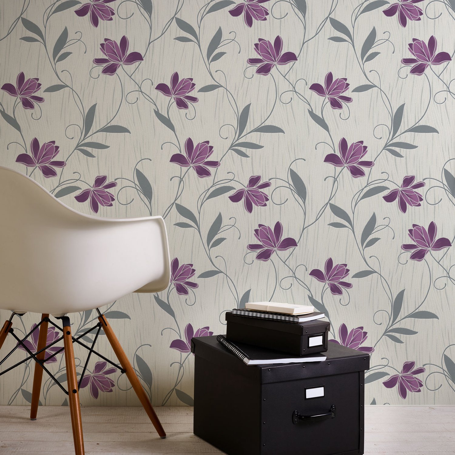 PAARS BLOEMEN BEHANG 3062-34