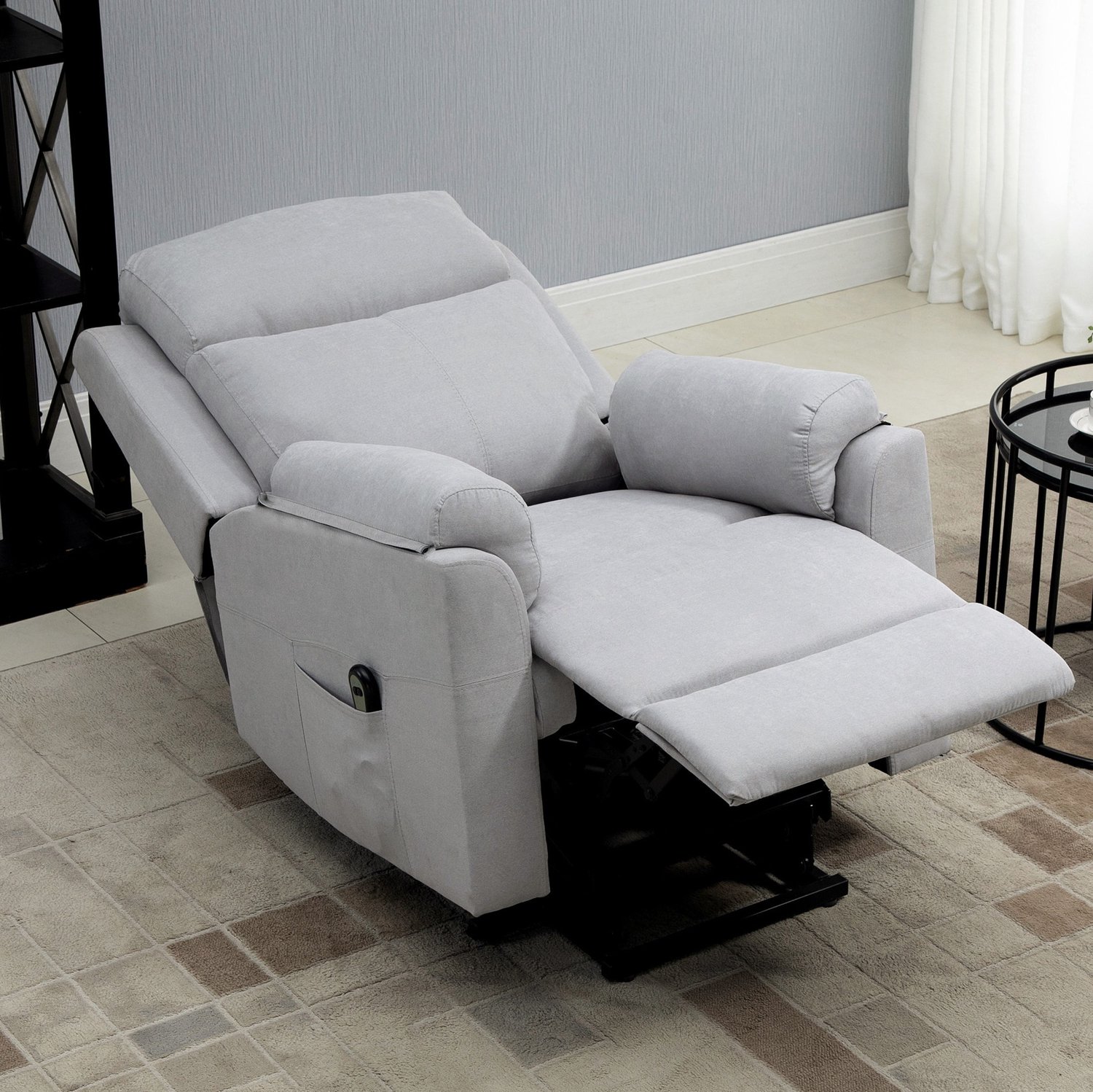CHICFURN Relaxfauteuil - Elektrisch verstelbaar - Met voetsteun - Lichtgrijs