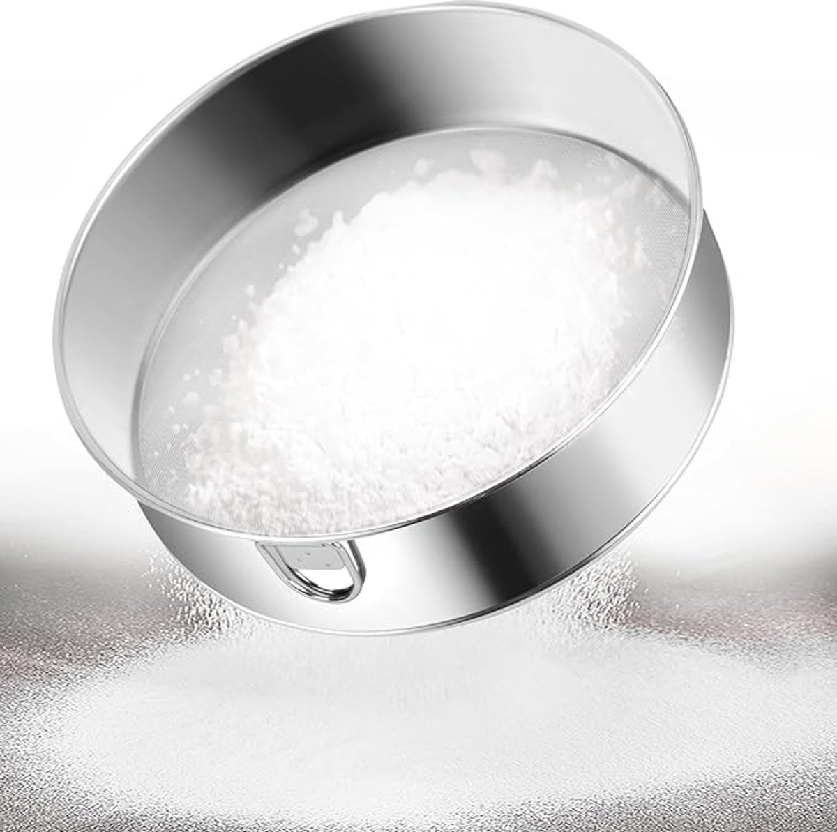 Roestvrijstalen fijnmazige zeef, roestvrijstalen zeef, filternet, bakgereedschap, handmatige ultrafijne filter, voor voedsel, thee, suiker, enz., 15CM-Stijl 1