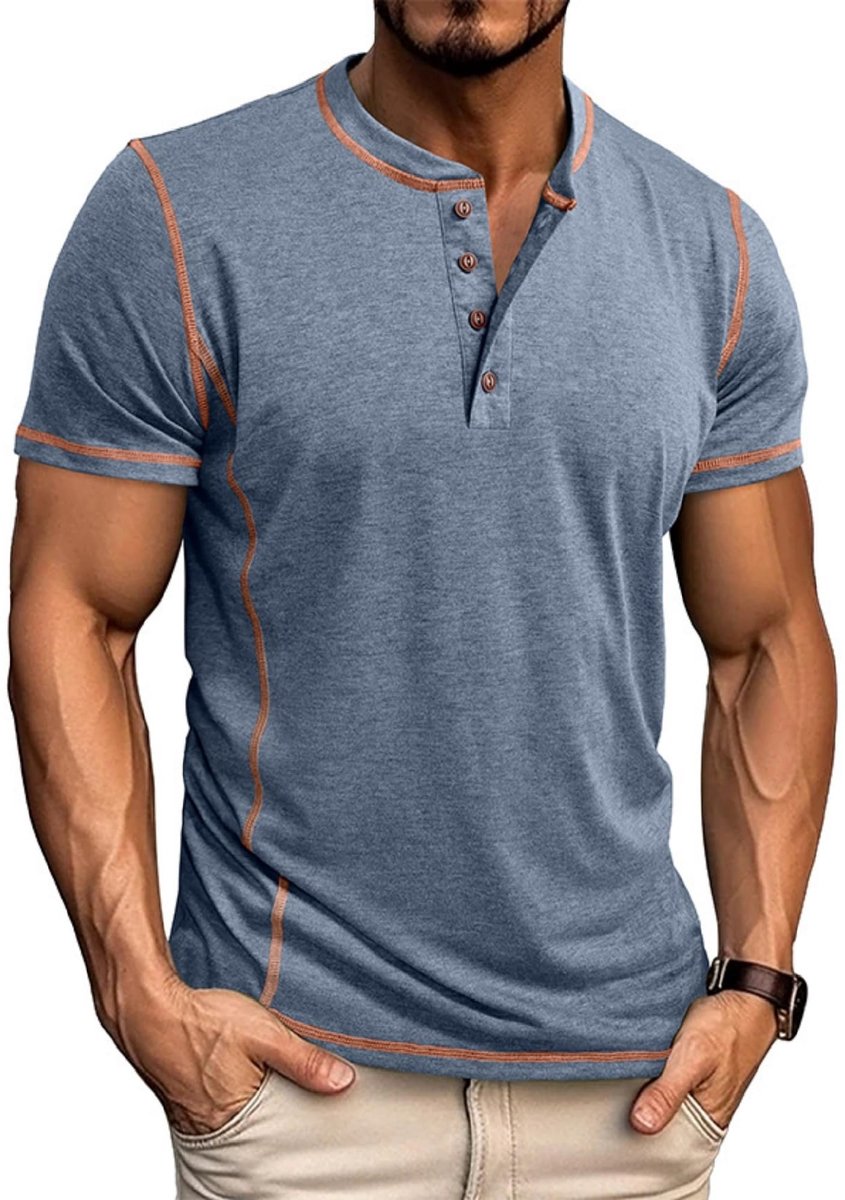 Knopen basic zomer korte mouwen T-shirts voor heren