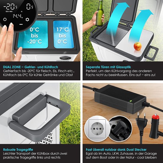 Elektrische Compressor Koelbox 2-in-1 - 31 Liter Koel- en Vriesvak, Led-Touch Bedieningspaneel, Geschikt voor Auto en Camping — afbeelding 4