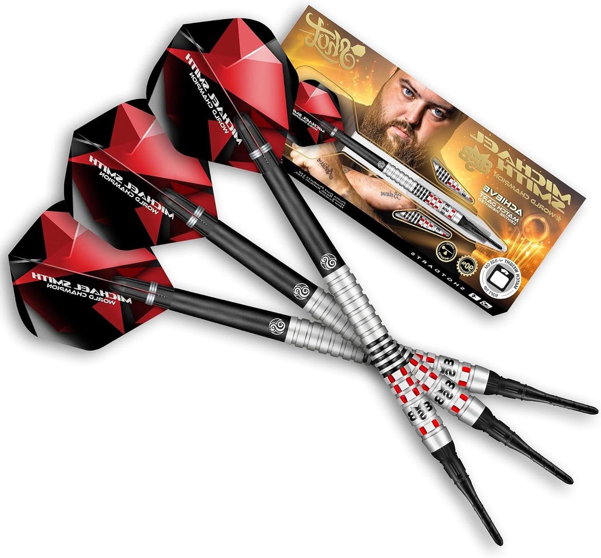 Soft Darts - Tungsten Pijlen - Precisie Werpen - 90% Tungsten Materiaal - Set van 3 - Rood Zwart