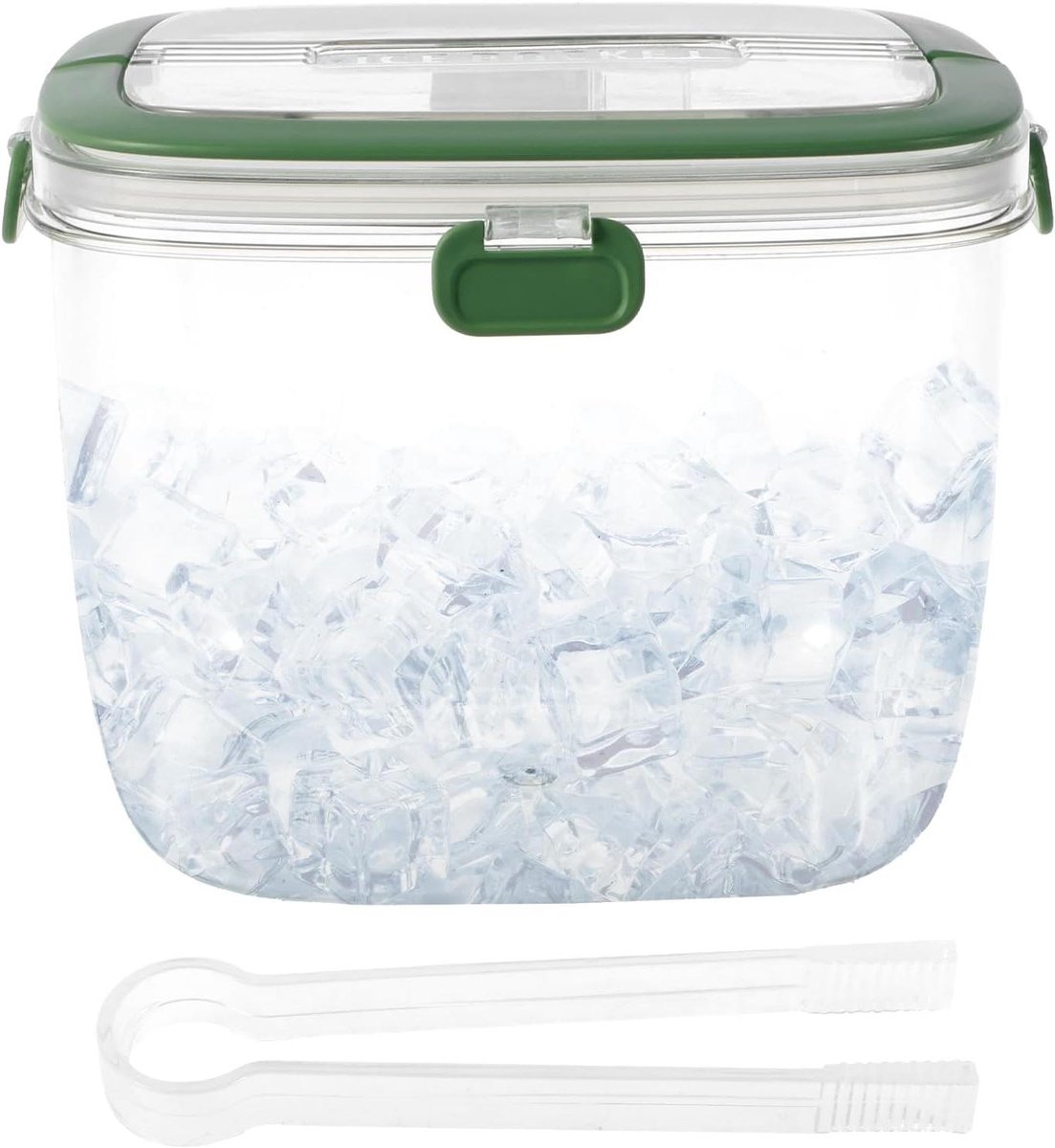 Ijsemmer met deksel - Ijscontainer tang - Dranken koelen - Verzegelde container - 5 liter capaciteit - Groen