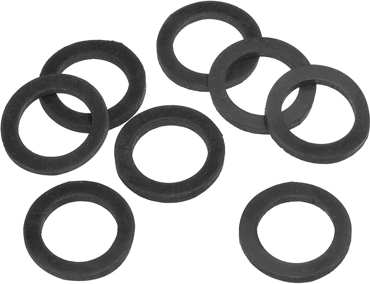 M20 Rubberen sluitringen, rubberen afdichting, rond, 8 stuks, 20 mm ID, 30 mm OD, 3 mm dik, platte sluitringen, set, afdichtingsrubber voor kraanbuis, bevestigingsschroef, zwart