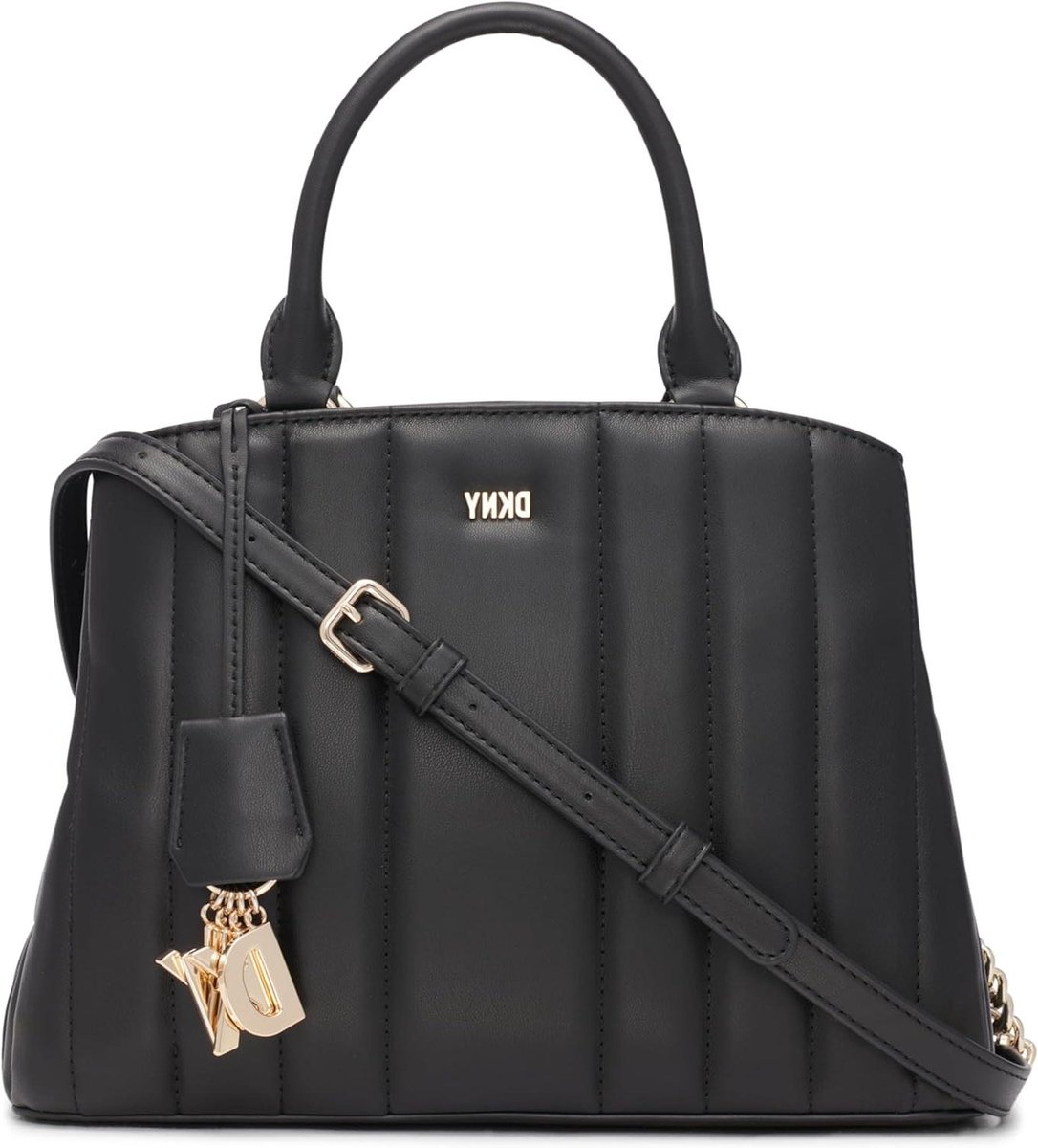 Dames Handtas - Schoudertas Satchel - Dagelijks Gebruik - Goudkleurige Hardware - 21.59 cm Breed - Zwart