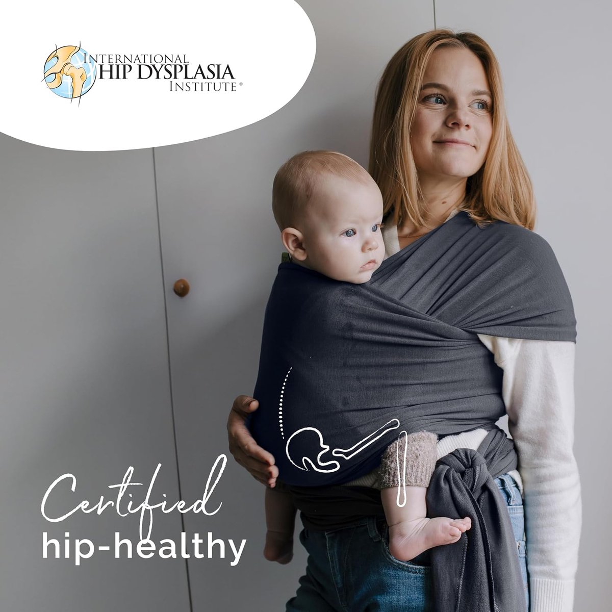 Boba Draagdoek - Babydrager Kinderdrager - Baby Dichtbij Houden - Eenvoudige Koppelinstructies - 3-15 kg - Serenity Houtskool – foto 5