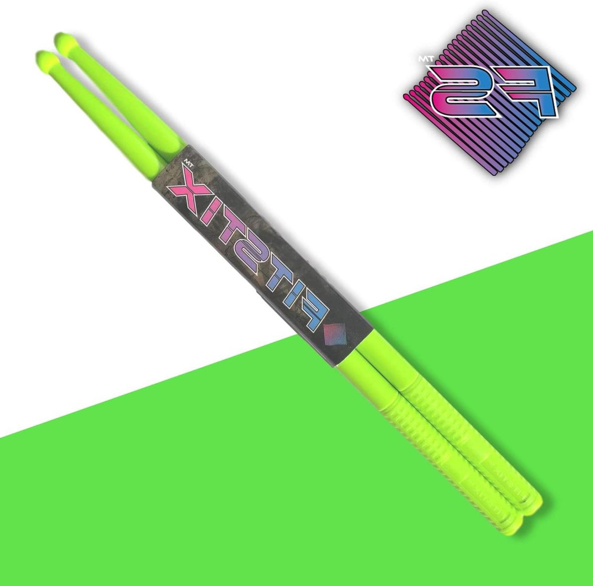 Fitness Drumsticks - Aerobic Sticks Workout - Fitness Classes - Slagvast Kunststof - 2 x 41 cm - UV Groen