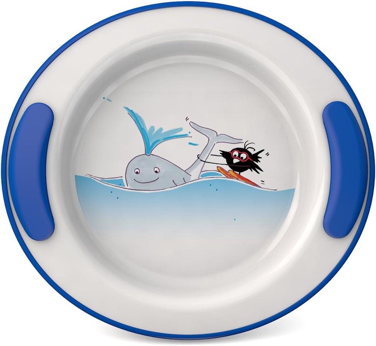 Thermobord Kinderen - Warmhoudbord Eetbord - Beter Eten - Vulbare Waterkamer - 25 cm Diameter - Walvis Blauw